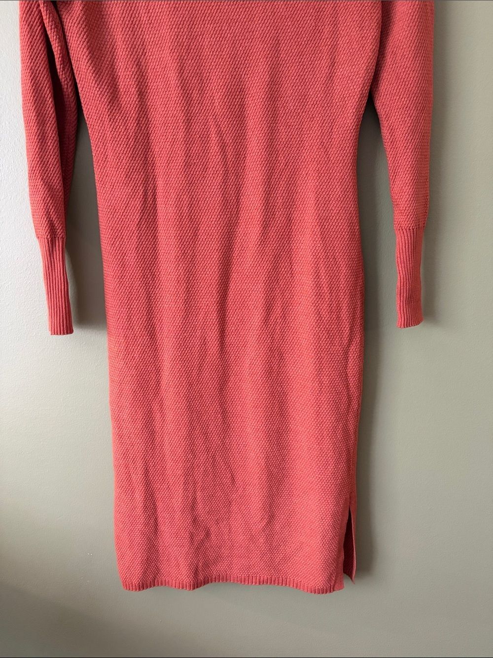 Parna Rusty Orange Knit Turtleneck Midi Figaro Long Sleeve Dress Sz S - Picture 4 of 9